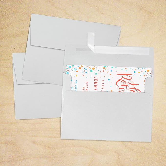 LUXPaper A7 Invitation Envelopes | Peel & Press | 5 1/4" x 7 1/4" | Gray | - Image 7