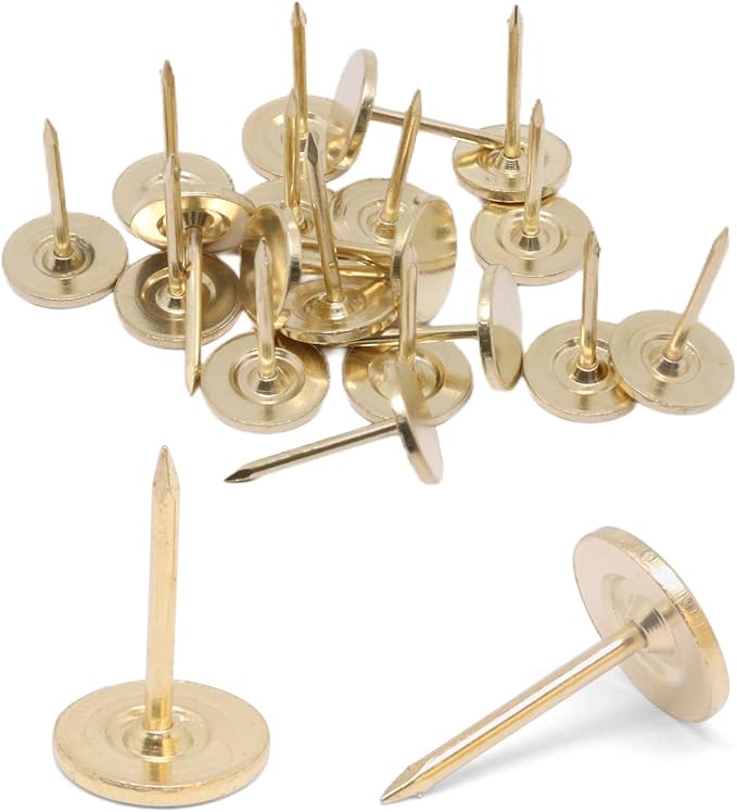 100Pcs Upholstery Tacks, Vintage Flat Head Thumb Tacks Upholstery Nails by Unknown