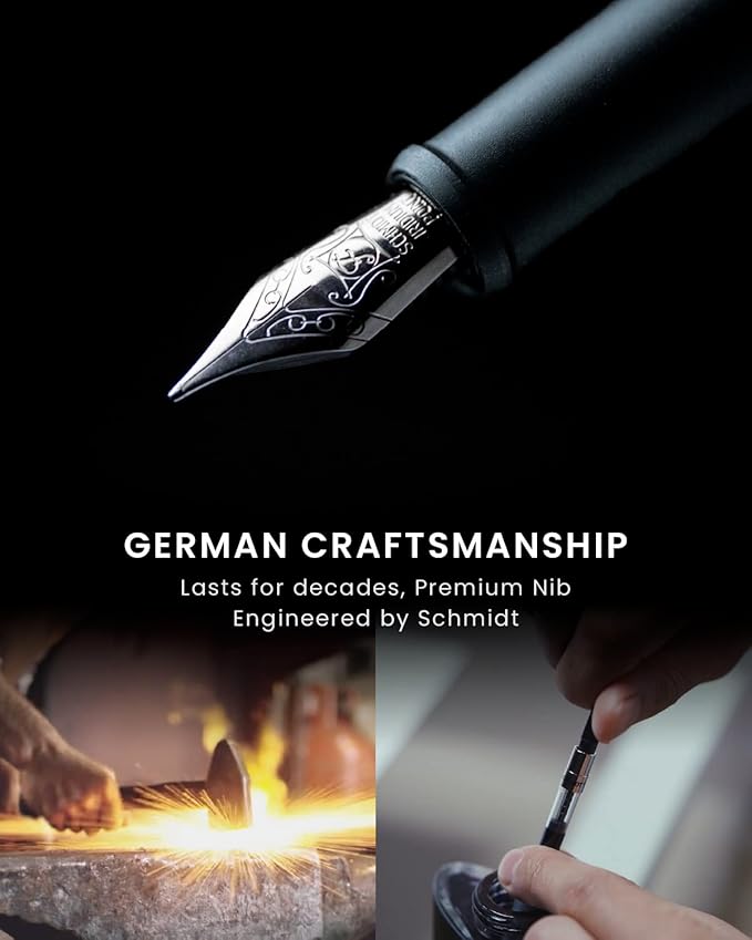 novium Hoverpen Future Edition - Luxury Fountain Pen & Rollerball Pen All-In Gift Box, Fine Nib, Futuristic Aesthetic, Aerospace Metal Made, Free Spinning Executive Pen, Mens Gifts Ideas (Mist Blue)-DeskLoop Office