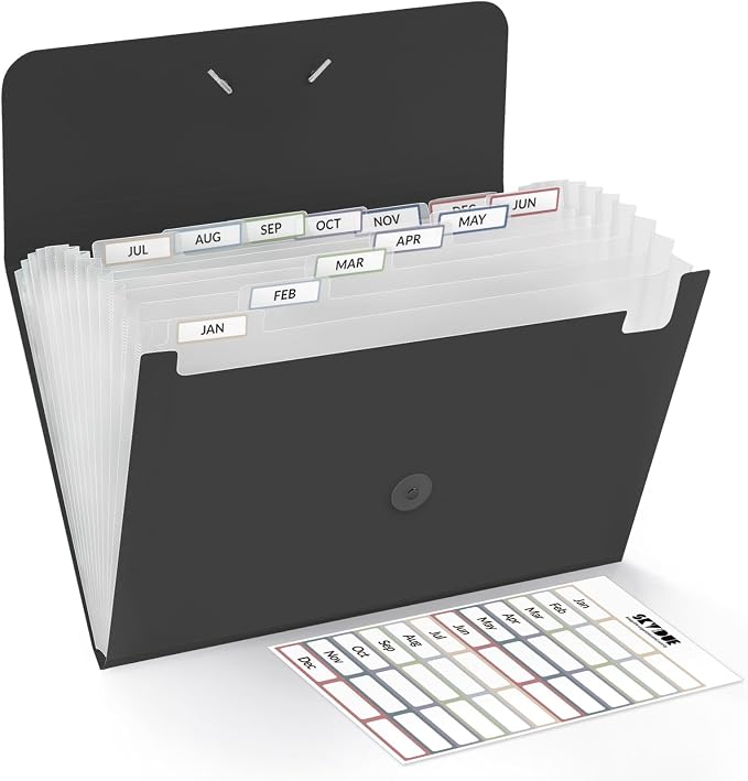 SKYDUE Expanding File Folde rwith 13 Pockets, Accordion File Organizer fits by SKYDUE