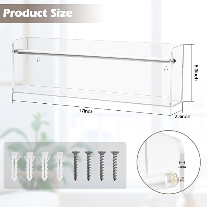 Clear Acrylic Wall Magazine Holder & Brochure Holder, Nursery Book Shelves - Image 2