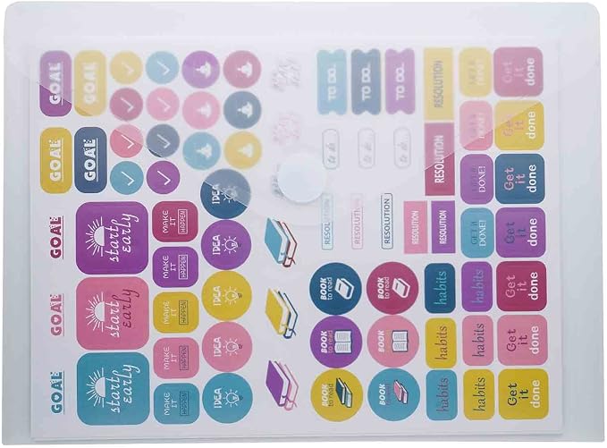 9x7 Clear Plastic Envelopes Hook Loop Closure Receipt Stickers Storage Holder - Image 6