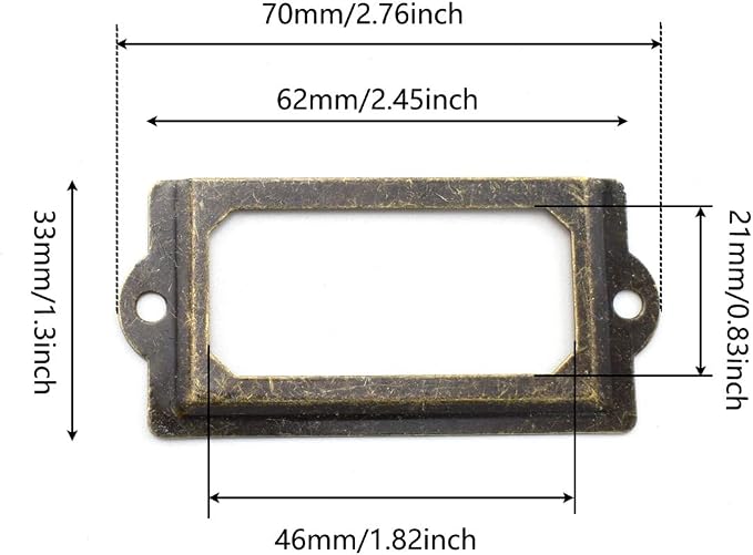 Antique Metal Name Card Frame, OZXNO 10-Pack Vintage Bronze Label Holder Tag - Image 3