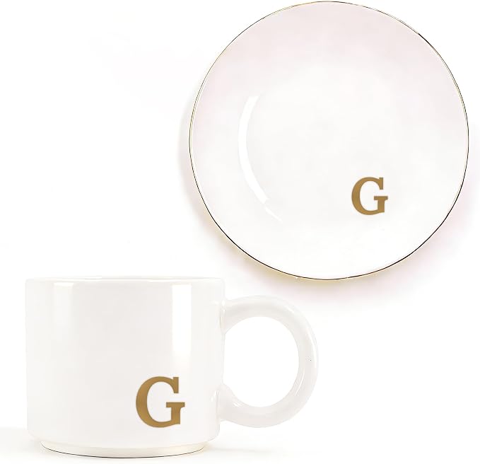 RainVibe Elegant Gift Set for Women – Personalized Monogram Ceramic Mug & by Unknown