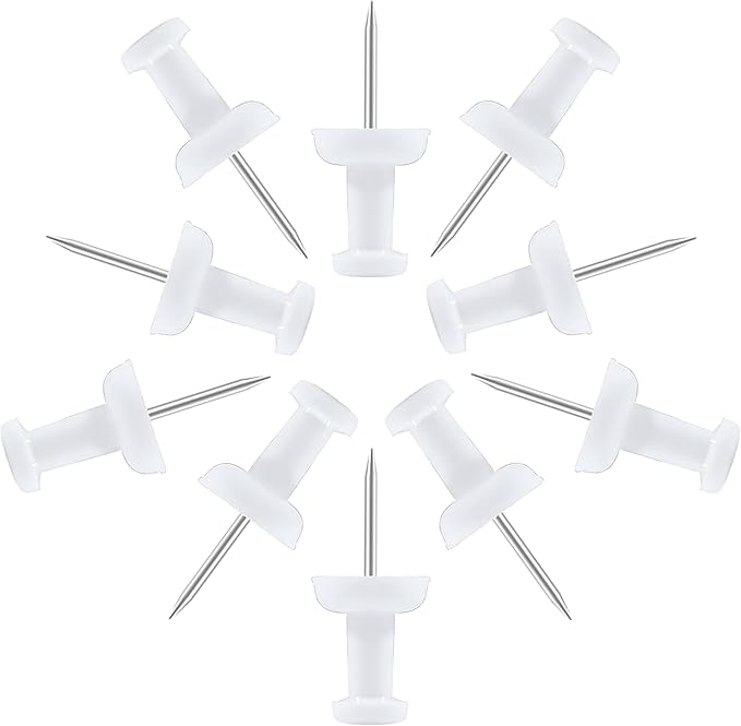 VAPKER Push Pins Tacks 120Pcs White Thumb Tacks Larger Size Pin Map Tacks by VAPKER