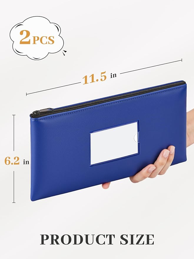 SMARTAKE Money Bags with Zipper, Waterproof Leather Money Pouches, - Image 2