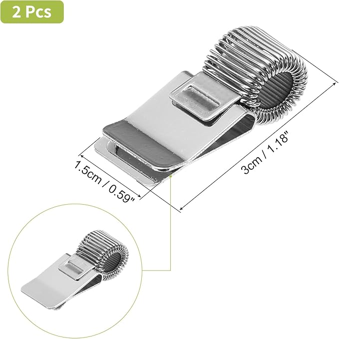 PATIKIL 2Pcs Pen Holder Clips, Metal Pen Clip Holder Adjustable Loop Pen Pencil - Image 2