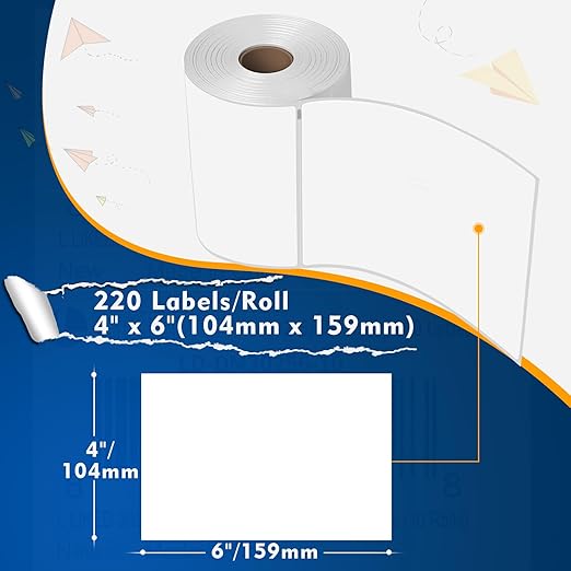 L LIKED 30 Rolls Compatible with Dymo 1744907 Internet Postage Labels 4" x 6" Shipping Labels Compatible with Rollo, DYMO 4XL & Zebra Desktop Printers (220 Labels Per Roll)-DeskLoop Office