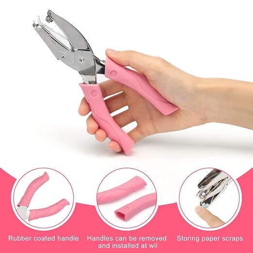 2 Pieces Heart and Star Handheld Hole Paper Punch Metal Single Hole Paper Punch - Image 3