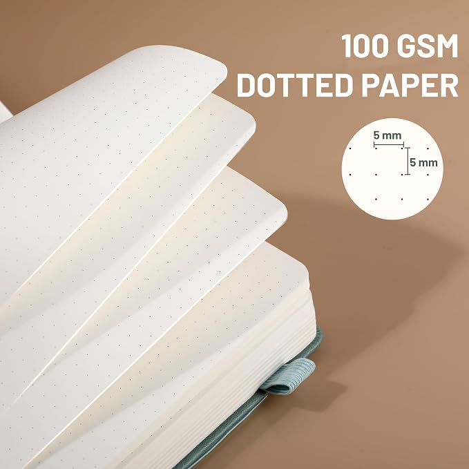 CAGIE Bullet Dotted Journal Notebook 320 Pages 100 GSM Paper Hardcover B5 Dot - Image 3
