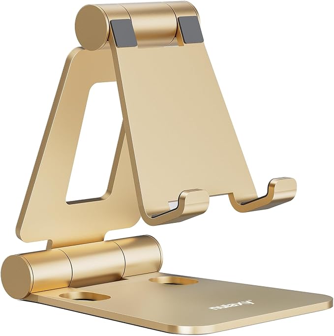 Nulaxy Dual Folding Cell Phone Stand, Fully Adjustable Foldable Desktop Phone by Nulaxy