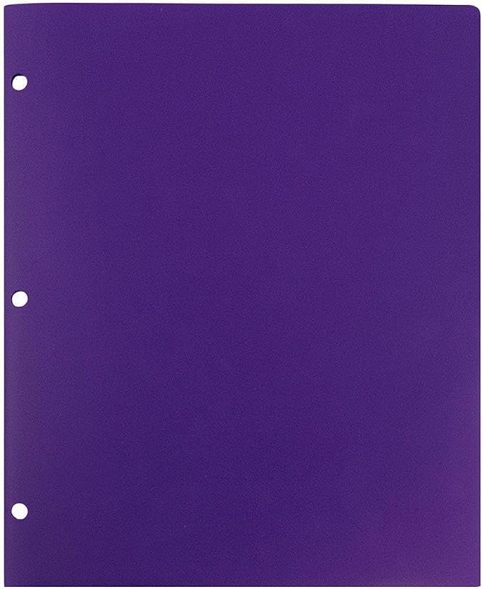 JAM PAPER Heavy Duty Plastic 3 Hole Punch Pocket Folders - Image 4