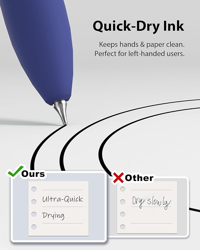 Hiacry 16 Pack Gel Pens, Quick-Dry Long Lasting Black Ink-0.7 MM Fine Point | - Image 5
