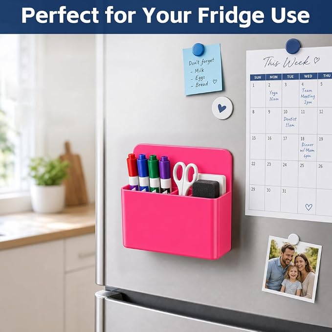 Magnetic Pencil Pen Holder, Magnet Storage Pencil Cup Case Box Fridge Organizer - Image 5