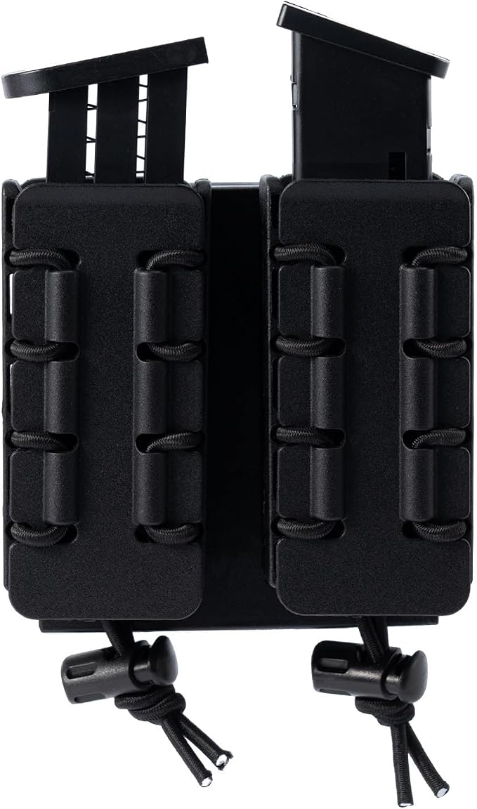 TACNEX Pistol Mag Holder w/Belt MOLLE Rotatable Adjustable Clip 9mm Magazine - Image 3