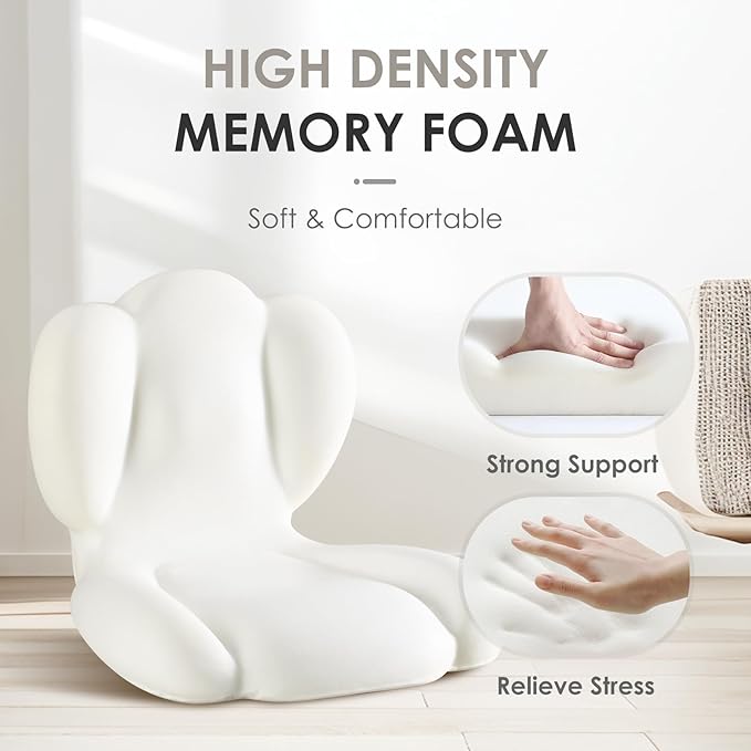 FLORICH Memory Foam Truck Seat Cushion with Adjustable Strap,Seat Cushion and Lumbar Support Pillow for Car Office Chair, Ergonomic Back Support & Sciatica Relief for Long Drives(Grey)-DeskLoop Office