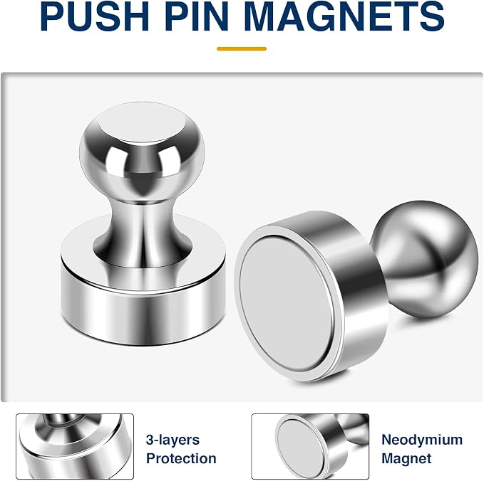 MIKEDE Whiteboard Magnets, Small Neodymium Refrigerator Magnets Office - Image 2