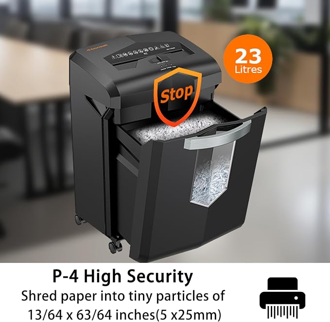 Bonsaii Heavy Duty 18-Sheet Office Shredder – 60-min Continuous Run, Cross-Cut - Image 5