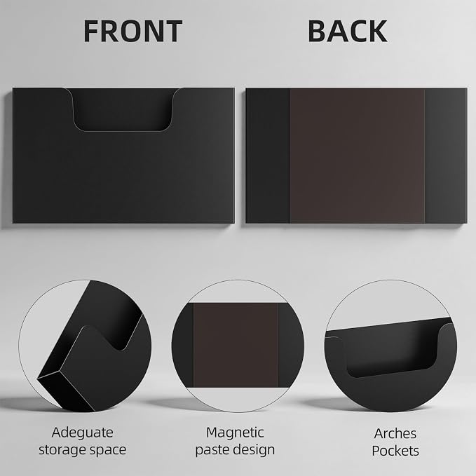 Marbrasse Magnetic File Holder, Magnetic Hanging Wall File Organizer, Pocket - Image 4