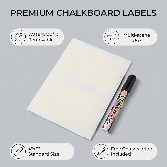 Chalkboard Labels for Storage Bins, 4x6 Inch, 50 Pack – Reusable Waterproof - Image 3