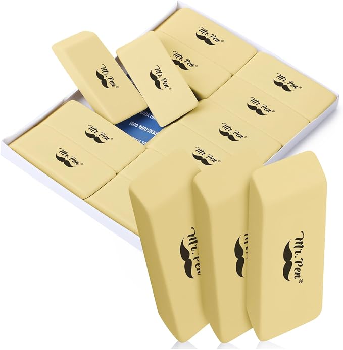 Mr. Pen- Pencil Eraser, 12 Pack, Art Sketching, Clean Smudge-Free Correction by MrPen