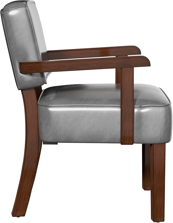 PU Leather Accent Chair, Oversized Living Room Chairs with Soft Seat and Armrests, Armchair for Bedroom, Dinning, Reading, Waiting Rooms-DeskLoop Office