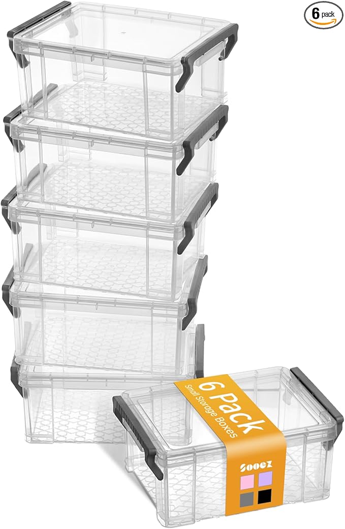 Sooez 6 Pack Small Plastic Containers by Sooez