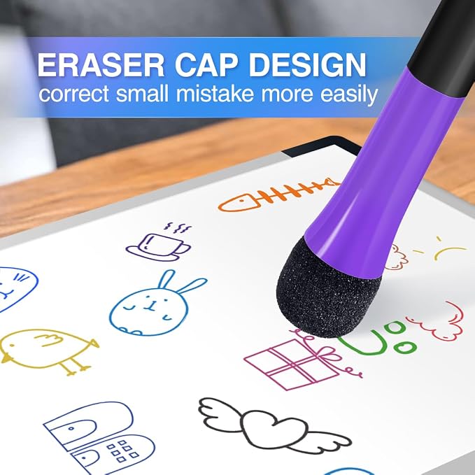 Magnetic Dry Erase Markers Fine: 12 Count 6 Colors Erasable Whiteboard Markers - Image 6