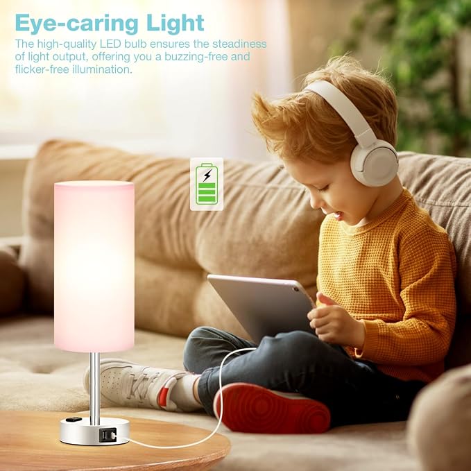Fenmzee Pink Lamp for Bedroom Nightstand - Image 5