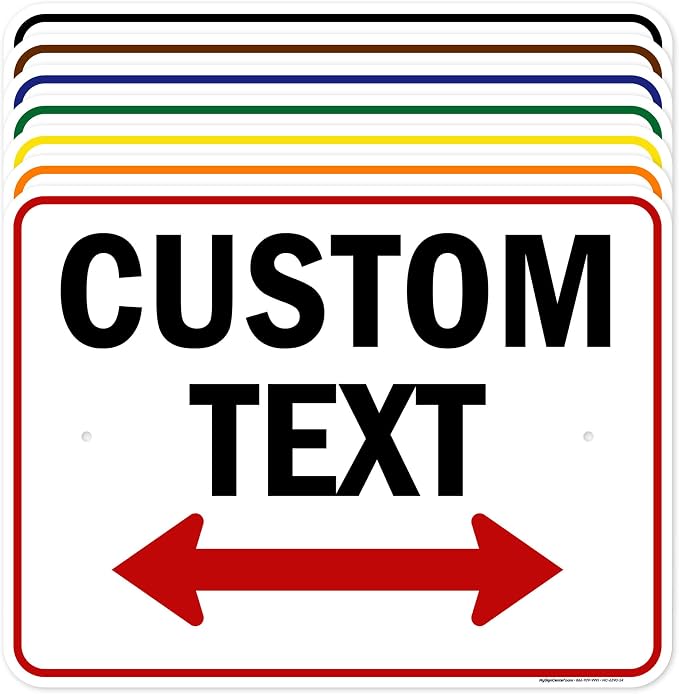 Custom Arrow, Custom Directional Sign, Two Way Arrow, 18x24 Inches, Rust Free by MySignCenter