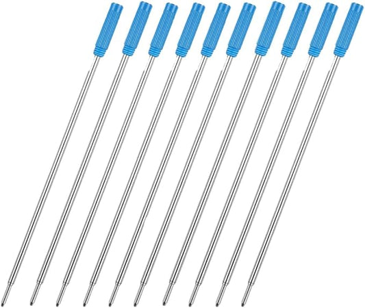 MengRan 4.5'' Ballpoint Ink Pen Refills for Twist Pens,1mm Medium Tip, Compatible with Cross Pen Refills (8511)(10 Pcs Blue Ink)