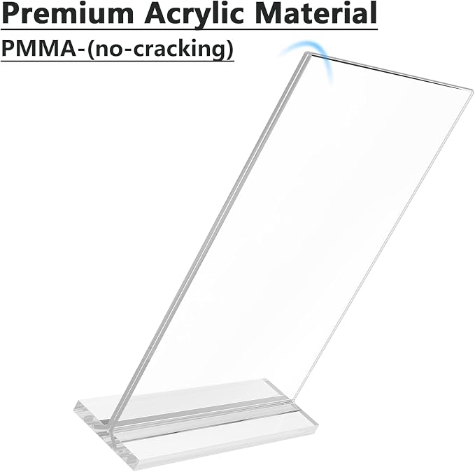 MaxGear Acrylic Sign Holder 8.5x11 T Shape 3 Pack | T Shape Display; - Image 3