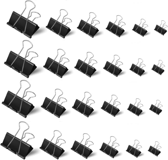 Jetec 200 Pcs Binder Clips Medium Paper Clamps Metal Paper Clips by Jetec