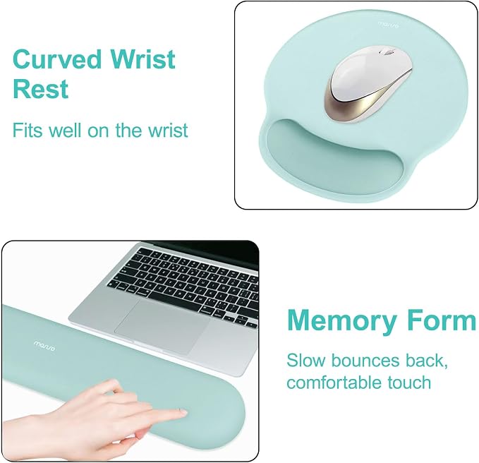 MOSISO Wrist Rest Support for Mouse Pad&Keyboard Set, Circle Curved Ergonomic - Image 4