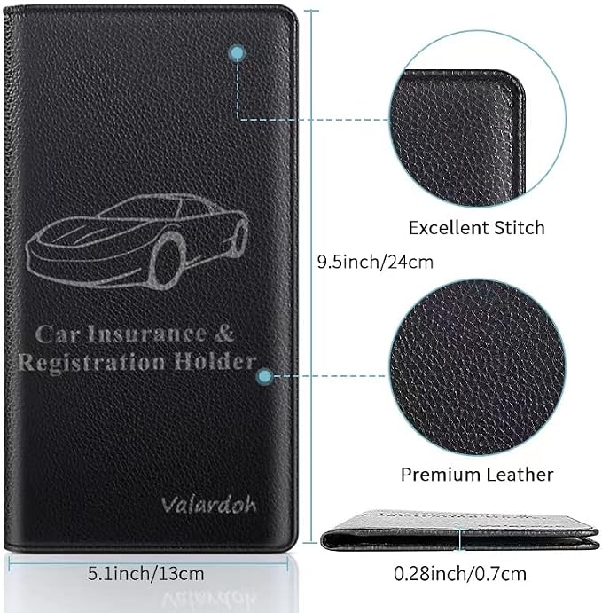 Valardoh Premium Car Registration and Insurance Card Holder, Car Document Holder - Image 5