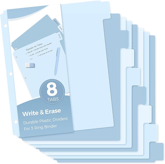 SKYDUE Binder Dividers with Tabs by SKYDUE