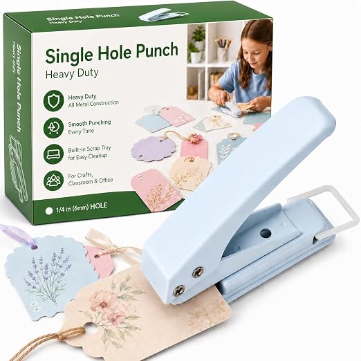 Hole Punch Heavy Duty, 1/4 in Single Hole Punch by TONOS