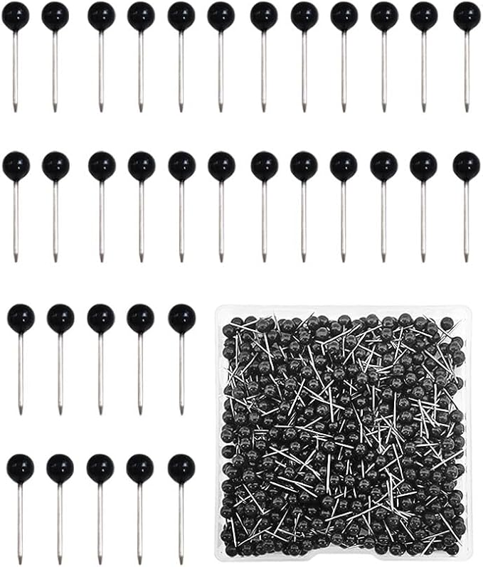 500 Pieces Map Push Pins, Small Round Head Marking Pins, Round Head Push Pin by Unknown