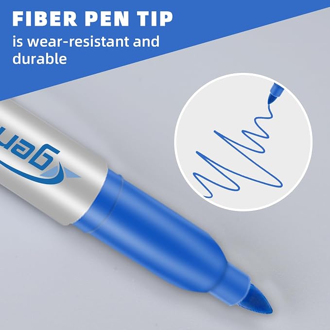 Cgerma Permanent Markers Fine Point, 16 Pack Blue Fine Tip Permanent Markers Set - Image 8