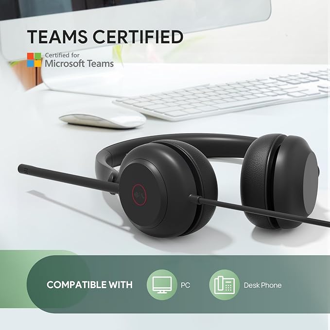 Yealink UH35 USB Headset with Microphone,Mono Wired Headset with Noise Cancelling Mic,Computer Headset Teams Certified,for Home Office Online Meeting Call Center, All Day Comfort-DeskLoop Office