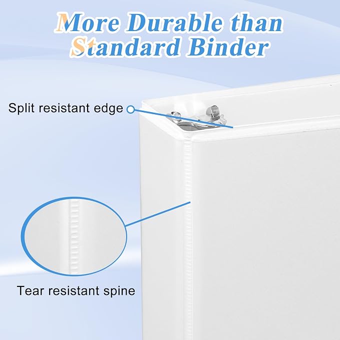 CIXILDTS 1-inch 3 Ring Binder Fit US Letter Size Paper, View Binder - Image 6