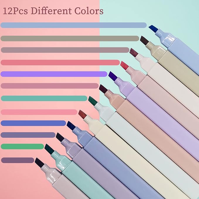konket 12Pcs Aesthetic Cute Highlighters Bible Pastel Highlighters and Pens no - Image 7
