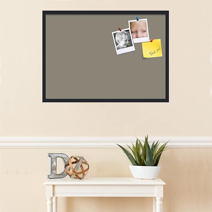 PinPix 34x24 Inch Cork Bulletin Board. This Decorative Framed Pin Board Comes with Pewter Design and a Satin Black Frame. Ideal for Home Office Decor or Message Board (PinPix-1812)-DeskLoop Office