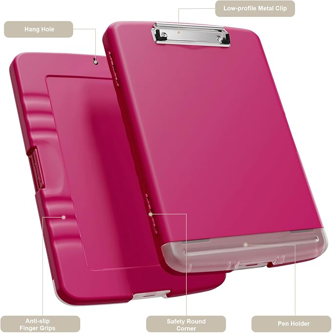 Piasoenc Clipboard with Storage, 8.5 x 11 Organization Box with Pen Holder and - Image 2
