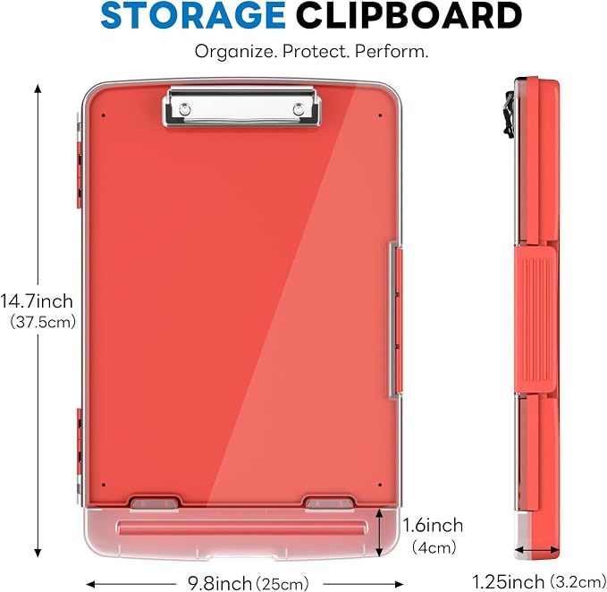 Clipboard with Storage and Pen Holder, Heavy Duty with Dual Compartment - Image 2