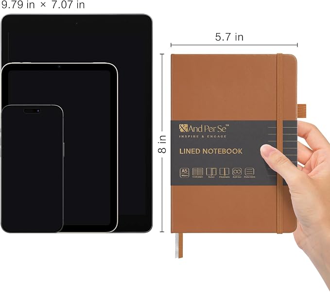 &And Per Se Lined Journal Notebook, 160 Pages, A5 5.7 x 8 inches College Ruled - Image 3