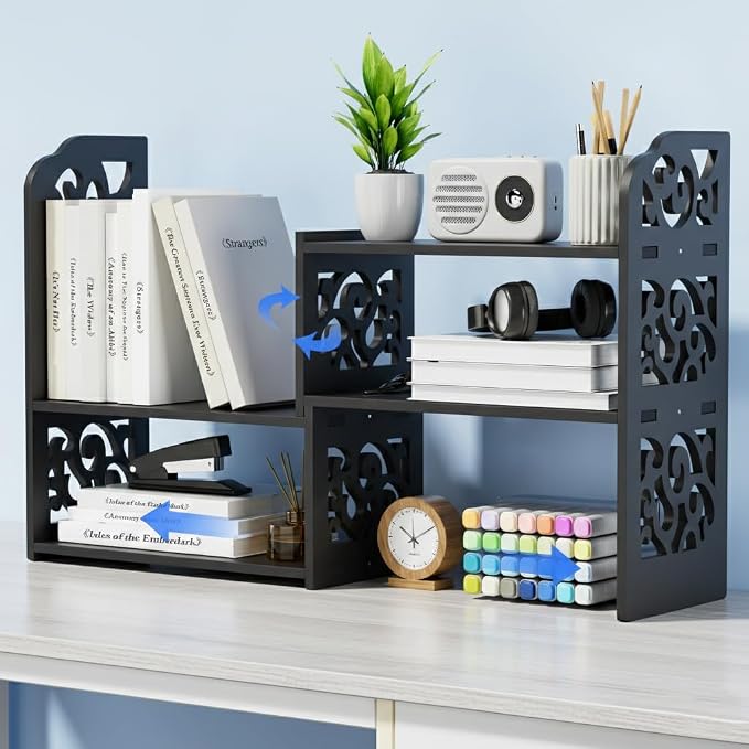 YGYQZ Desk Shelves Desktop Orgnizer Shelf-Black Office Organization by YGYQZ