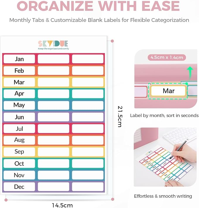 SKYDUE 13-Pocket Expanding File Folder, Accordion Document Organizer - Image 2
