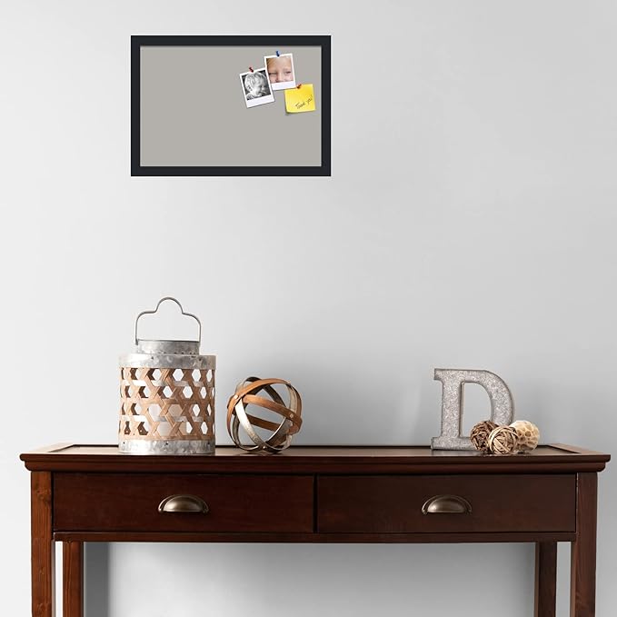 PinPix 18x12 Inch Cork Bulletin Board. This Decorative Framed Pin Board Comes with Dark Stone Design and a Satin Black Frame. Ideal for Home Office Decor or Message Board (PinPix-1808)-DeskLoop Office