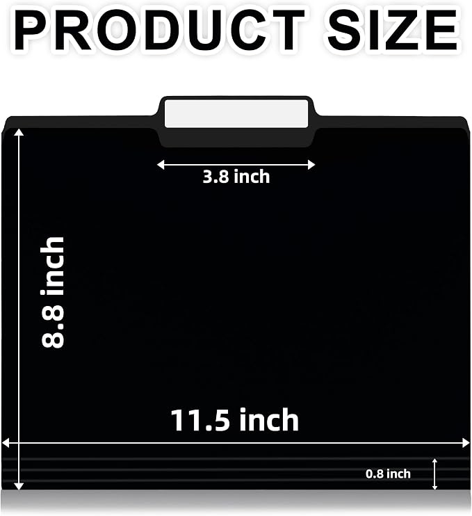 VZCPYTPM 100 Packs Black File Folder, Manilla File Folders Letter Size - Image 2